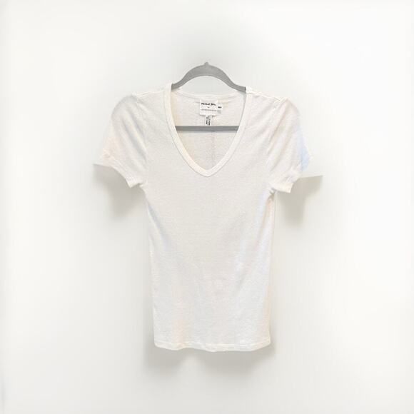 Michael Stars T-Shirt for Anthropologie Size XS/S Basic White Shine Tee Top USA - Picture 1 of 12